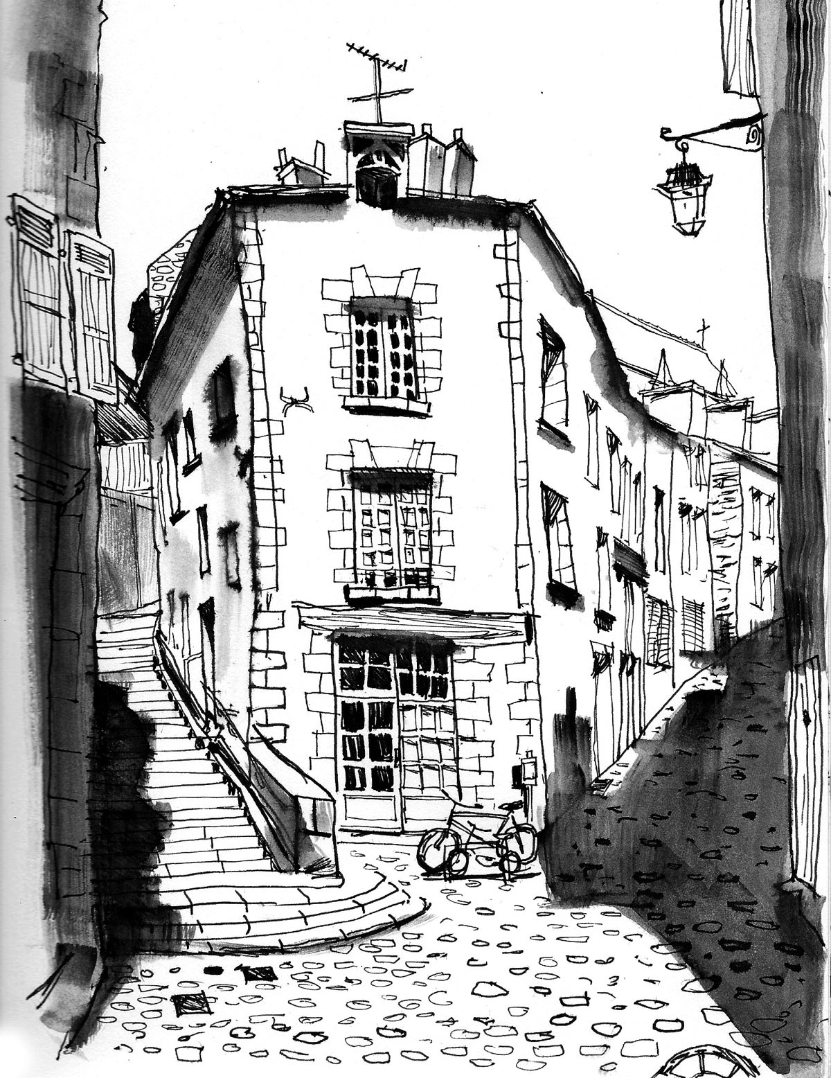 Looking Towards the Church, Sarlat-Le-Canéda